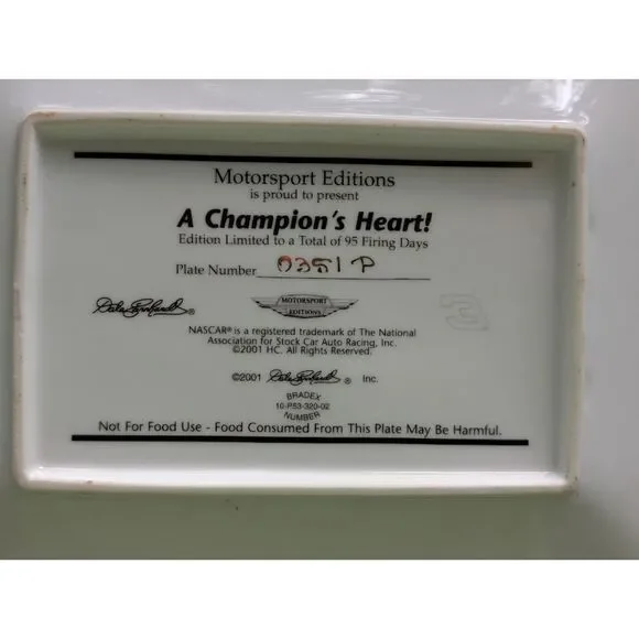 Dale Earnhardt Motorsport Editions Commemorative Plates Limited Edition - Picture 8 of 11